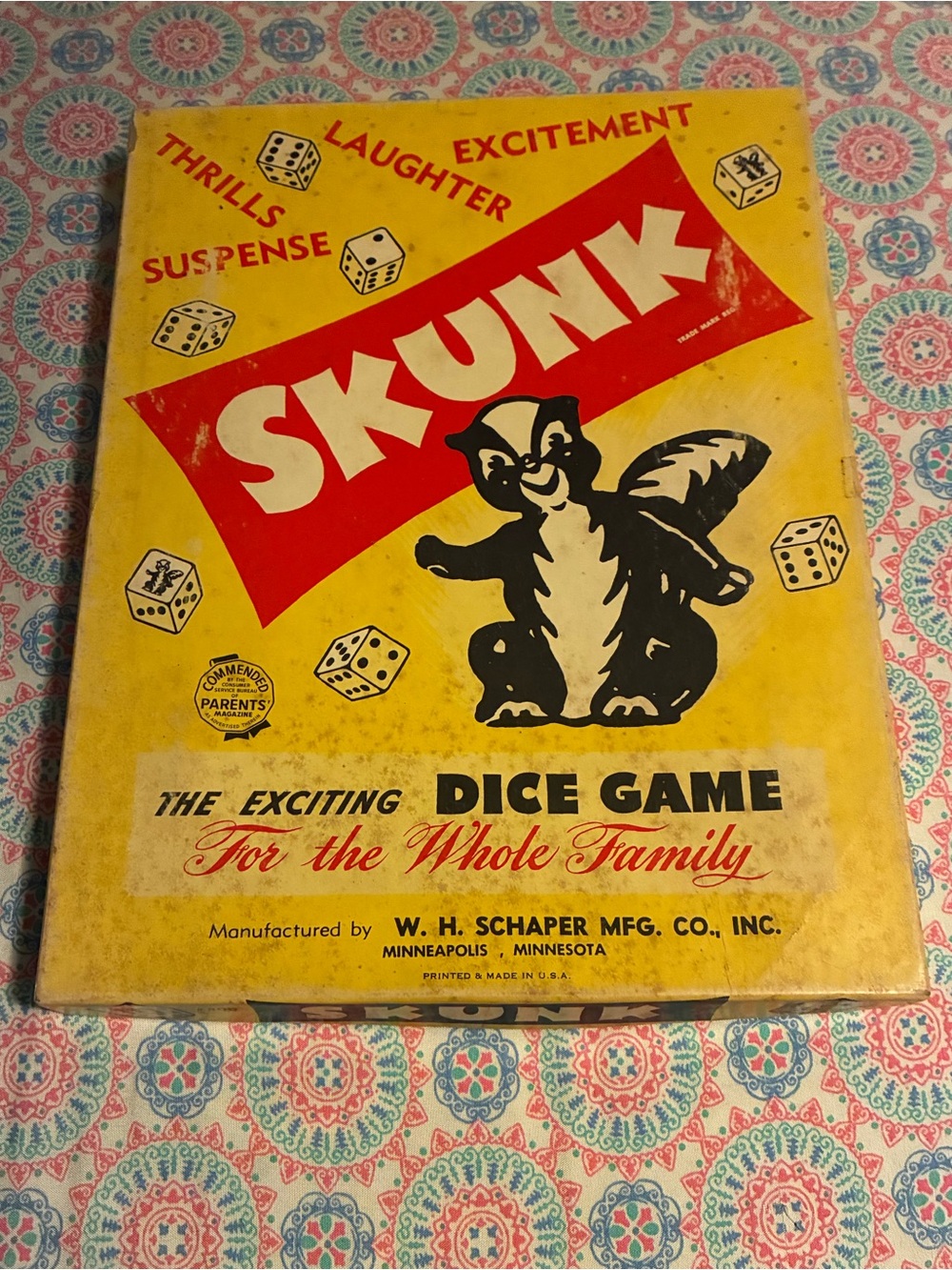 Vintage 1953 Skunk Dice Game